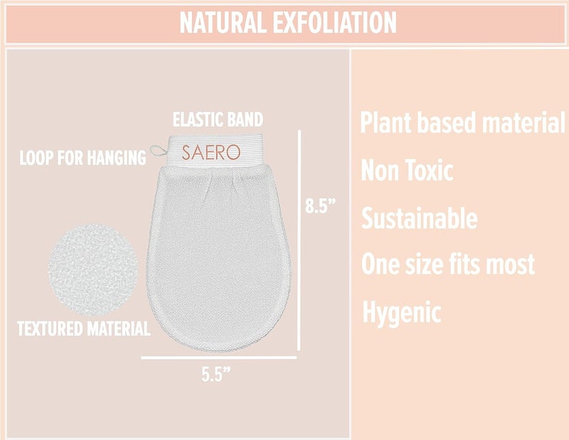 SAERO Korean Exfoliating Mitt for Body – Deep Scrub Glove for Dead Skin, Spray Tan Removal, Ingrown Hairs & KP – Korean Spa-Style Viscose Peeling Towel for Shower or Bath – 1 Count - Image 5